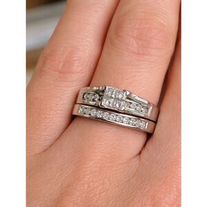 14K Diamond Engagement & Wedding Ring Set